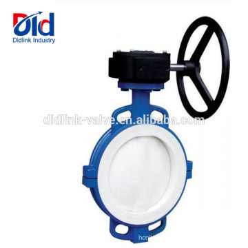 3 Inch Rubber Seal Viton Seat Stainless Steel Tomoe Lug Type Ptfe Lined Wafer Butterfly Valve Gear